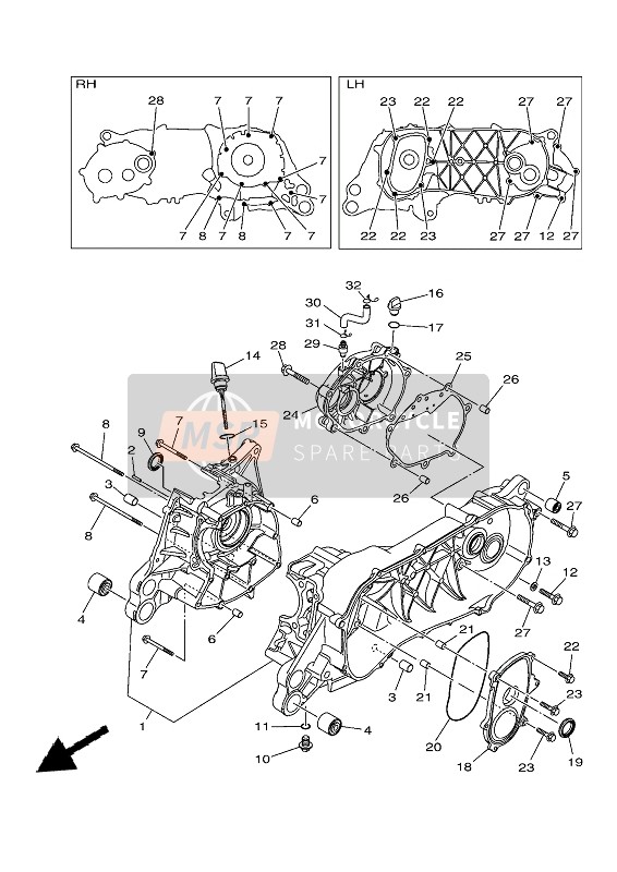 Yamaha XMAX 125 TECH MAX 2021 CRANKCASE for a 2021 Yamaha XMAX 125 TECH MAX